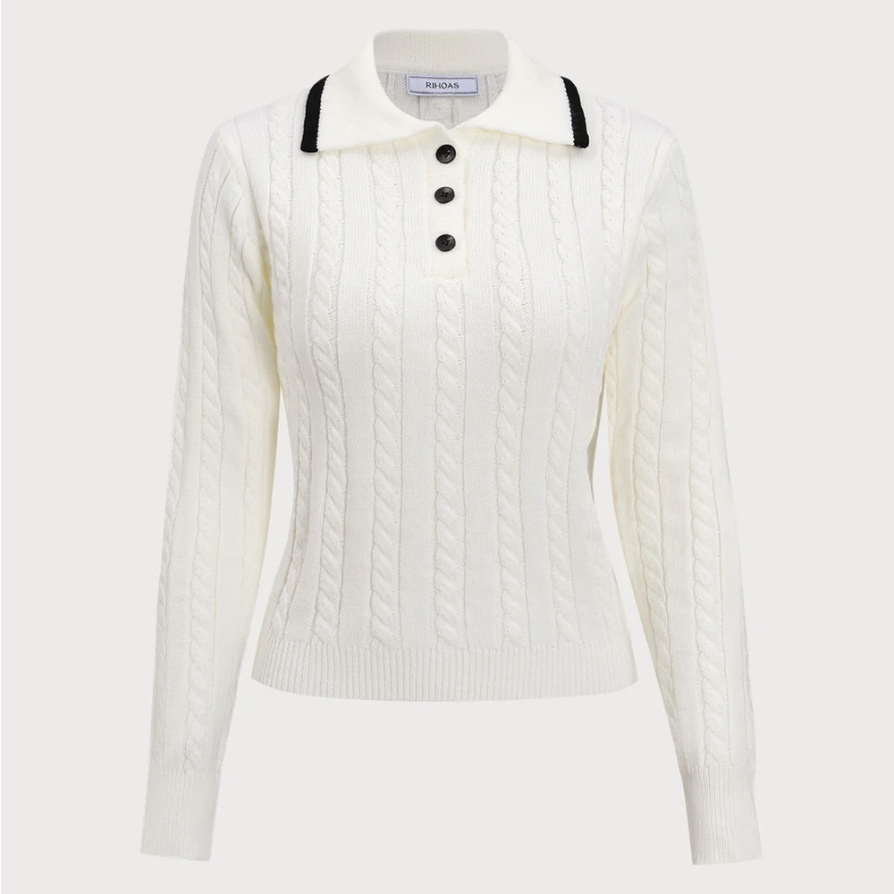 Rihoas White Cable Knit Sweater and Skirt Set - Picture 7 of 10
